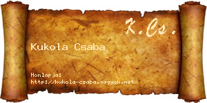 Kukola Csaba névjegykártya